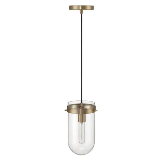 Hello Honey&reg; Atwood Brushed Bronze Modern Minimalist Glass & Metal Ceiling Light {8}