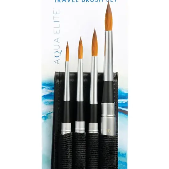 Princeton&trade; Aqua Elite&trade; Synthetic Watercolor Travel 4 Piece Watercolor Brush Set {3}