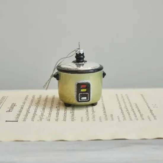 Hello Honey&reg; 3.25" Hand-Painted Glass Slow Cooker Ornament with Glitter {3}