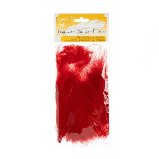 John Bead 4"-6" Marabou Feathers Red {5}