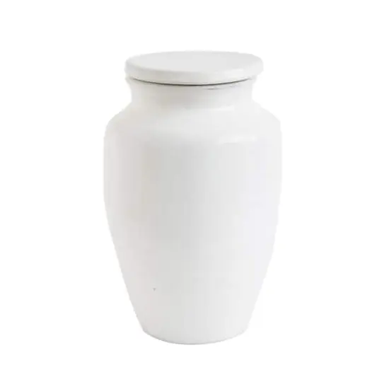 Hello Honey&reg; 12'' White Terracotta Round Cachepot {1}
