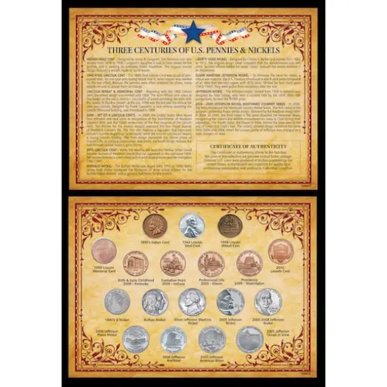 Three Centuries of U.S. Pennies & Nickels {1}