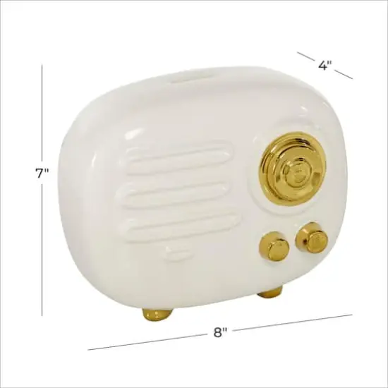 CosmoLiving by Cosmopolitan Gold Ceramic Modern Sculpture, Abstract 7" x 8" x 4" {8}