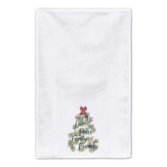 White Christmas Word Tree Tea Towel Set {5}