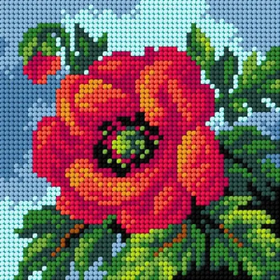 Orchidea Needlepoint Canvas For Halfstitch Without Yarn Poppy - Printed Tapestry Canvas {1}