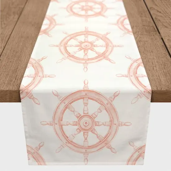 Boat Wheel Indoor/Outdoor Table Runner Pink {4}