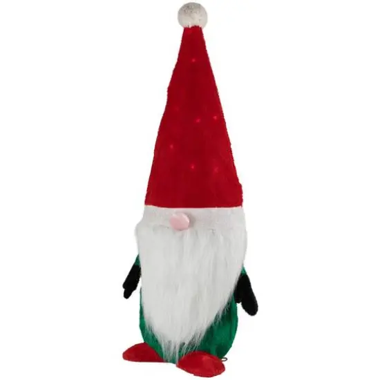 35" Lighted Red & Green Christmas Gnome Yard Decoration {8}