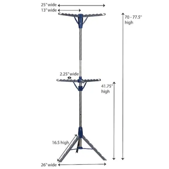 Household Essentials 2-Tier Tripod Clothes Drying Rack Blue {8}