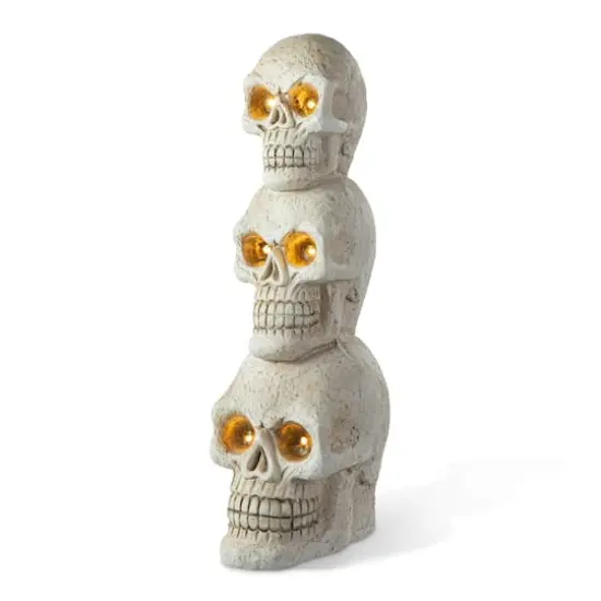 Glitzhome&reg; 25.5" Lighted Halloween Skull Porch D&eacute;cor with Timer {1}
