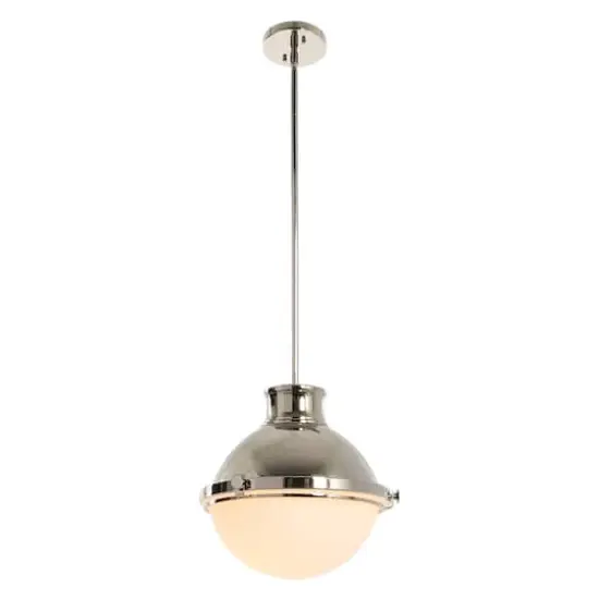 Hello Honey® Robert Stevenson Lighting Cameron Two-Tone Metal & Frosted Glass Ceiling Light Polished Nickel {4}