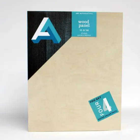 Art Alternatives 11" x 14" Classic Wood Panel Value Pack, 4ct. {4}