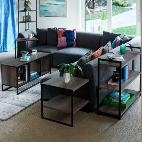 Household Essentials 25" Jamestown C-Shaped End Table Ashwood {6}