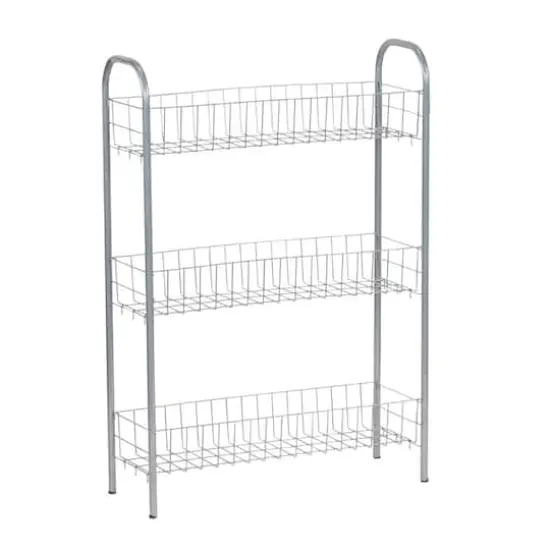 Household Essentials 30" Slim 3-Shelf Storage & Utility Cart Silver {8}