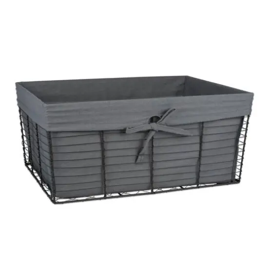 DII&reg; Gray Lined Vintage Wire Basket Set {12}