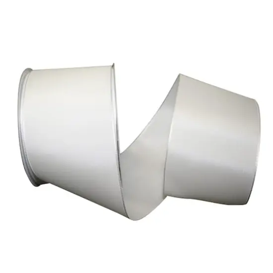 Reliant 2.5" x 25yd. Rhapsody Taffeta Wired Ribbon White {1}