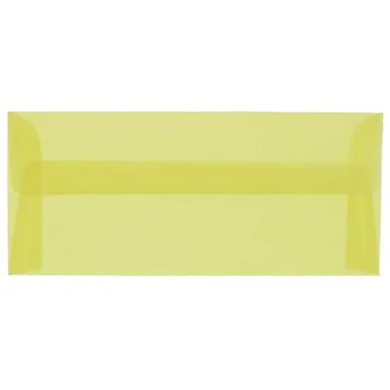 JAM Paper 4.125" x 9.5" Business Translucent Vellum Envelopes, 25ct. Primary Yellow {1}