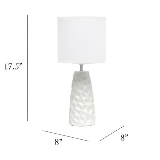Simple Designs Sculpted Ceramic Table Lamp Off White {4}