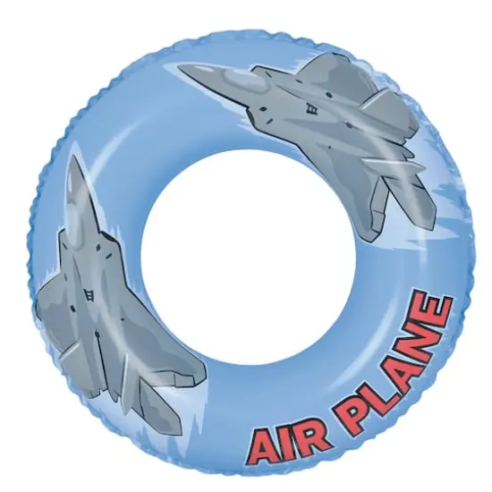 30" Blue & Gray Airplane Inflatable Pool Ring Float {1}