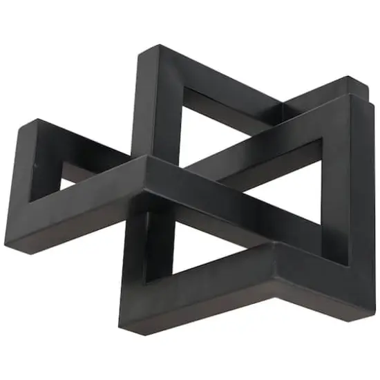 13.5" Iron Geometric Abstract Shaped Sculpture D&eacute;cor Black {3}
