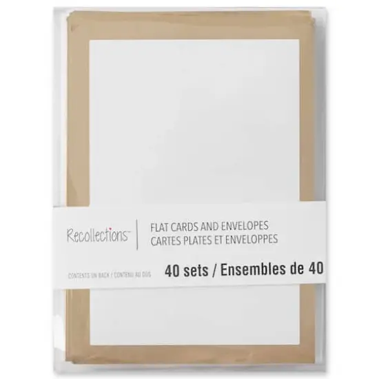Flat Cards & Envelopes by Recollections&trade;, 3.5" x 4.87" Gold {5}