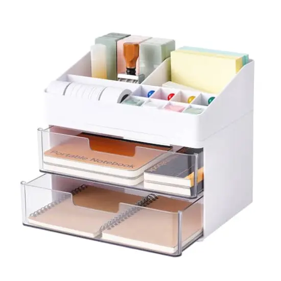 White Storage Organizer with Clear Drawers by Simply Tidy&reg; {6}