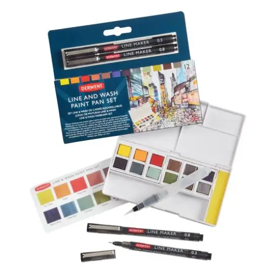 Derwent Line & Wash Paint Pan 12 Color Set {5}
