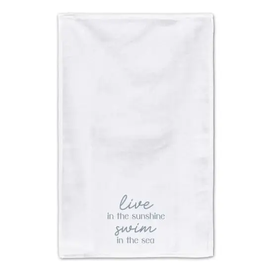 Live In The Sunshine Swim In The Sea Tea Towel Set Blue on White {5}