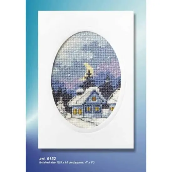 Orchidea Complete Cross Stitch Kit - Greetings Card Winter Night {3}