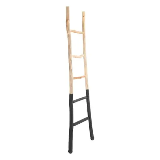 Hello Honey® 6ft. Natural & Black Wood Decorative Blanket Ladder {5}