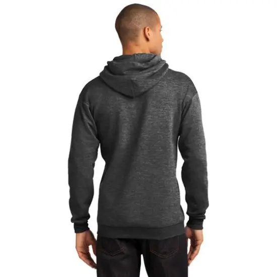 Port & Company&reg; Heathered Colors Core Fleece Pullover Hooded Sweatshirt Dark Heather Grey {6}