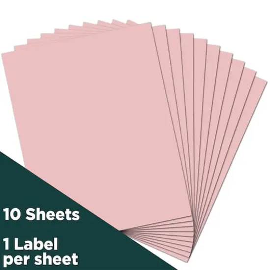JAM Paper Shipping Labels, 8.5" x 11" Baby Pink Pastel {4}