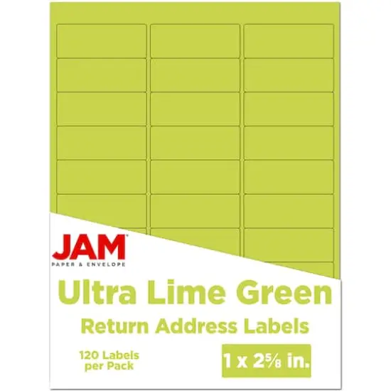 JAM Paper Standard Mailing Return Address Labels Ultra Lime Green {1}