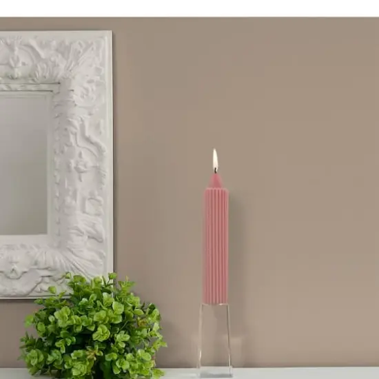 Root Candles 7" Unscented Grecian Collenette Taper Candles, 4ct. Dusty Rose {5}