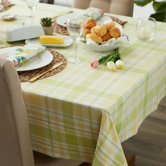 Lemon Bliss Plaid Tablecloth 60" x 104" {5}