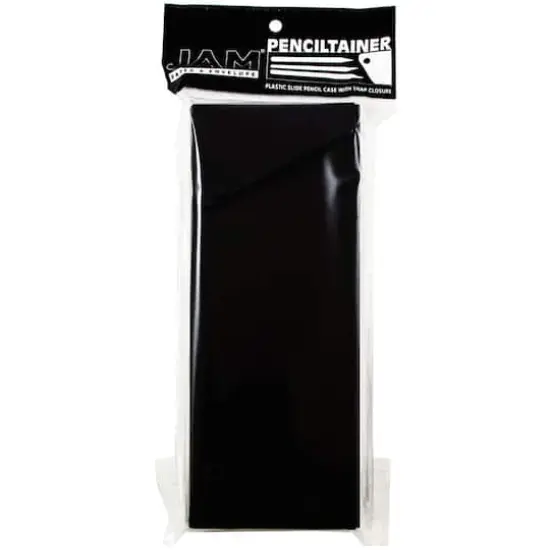 JAM Paper Sliding Pencil Case with Button Snap, 6ct. Black {6}