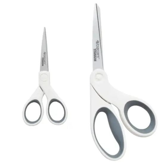 Westcott&reg; 8" Bent & 5" Micro Tip Titanium Scissor Set {1}