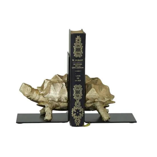 CosmoLiving by Cosmopolitan Brass Polystone Coastal Bookends, 6" x 5" x 4" {1}