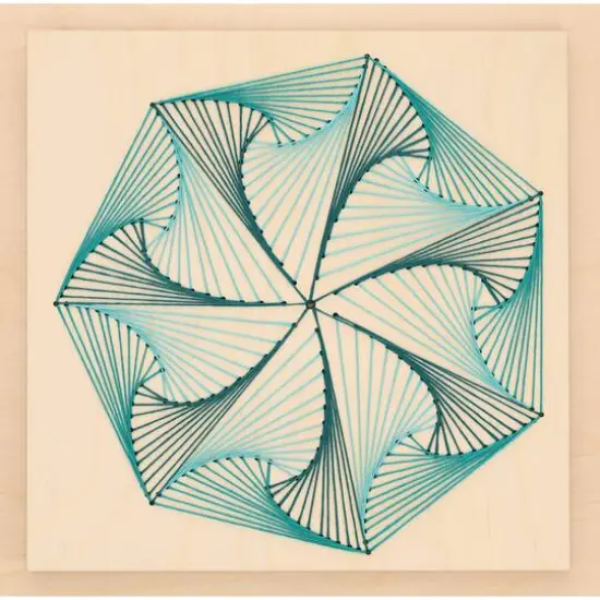 Leisure Arts&reg; Intermediate Pinwheel Wood Stitched String Art Shadow Box Kit {4}