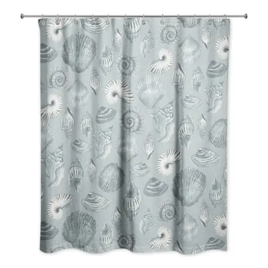 Multi Shell Shower Curtain Blue/Blue {3}