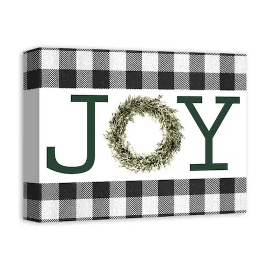 Green Joy Wreath 11x14 Canvas Wall Art {3}