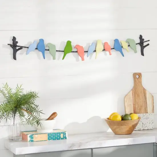 Multi Colored Metal Coastal Wall Decor, 40" x 7" {9}