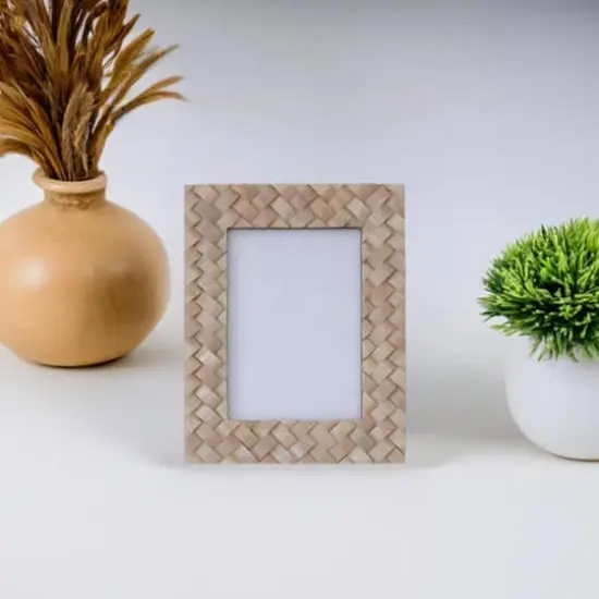Hello Honey&reg; Ivory Woven 5" x 7" Photo Frame {3}