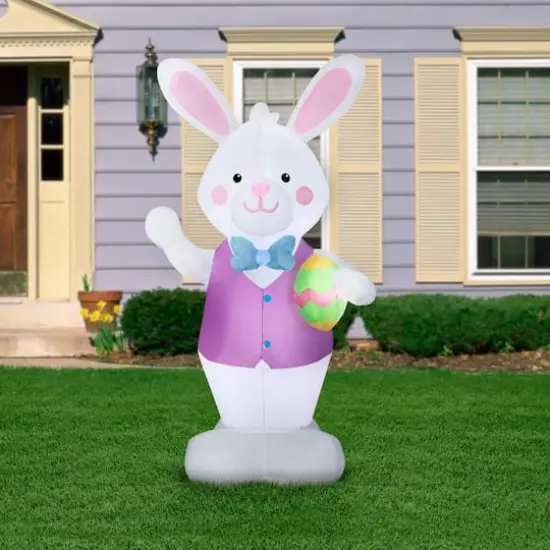 7ft. Airblown&reg; Inflatable Easter Bunny with Decorative Egg {3}