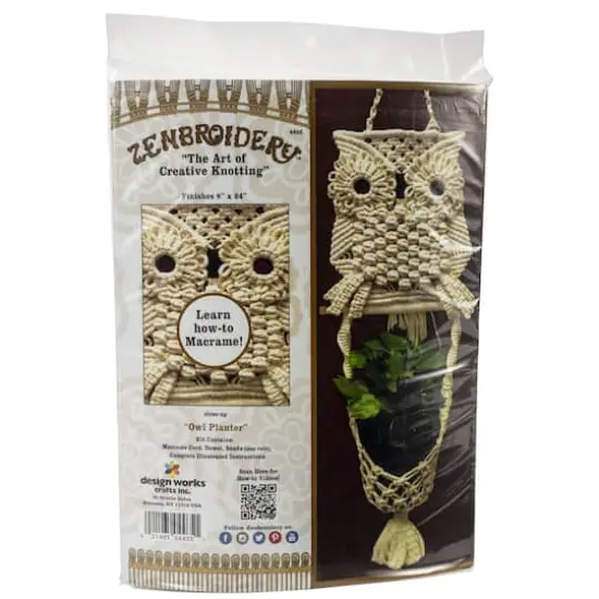 Design Works&trade; Zenbroidery&trade; Owl Planter Macram&eacute; Wall Hanging Kit {1}