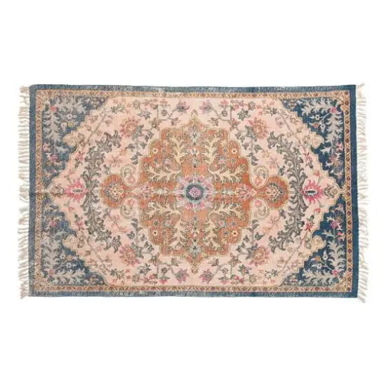 Hello Honey&reg; Multicolor Woven Cotton Distressed Print Rug, 4ft. x 6ft. {1}