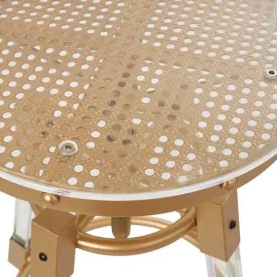 27" Gold Acrylic Bar Stool with Clear Acrylic Accents {5}