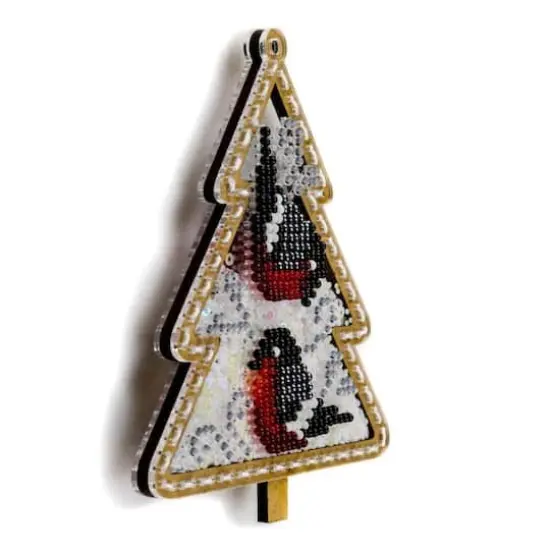 Wonderland Crafts Bird Tree Christmas Ornament Bead Embroidery Kit {5}