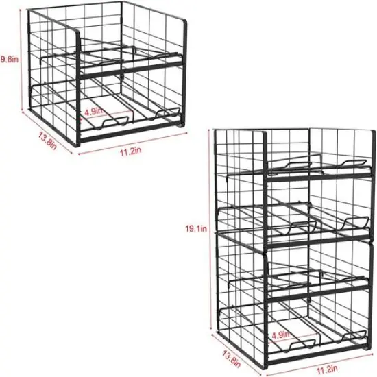 NEX&trade; 12oz. 20-Can Capacity Black Organizer and Dispenser, 2ct. {3}