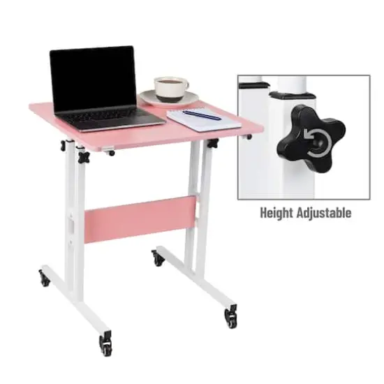 Mind Reader Portable Standing Adjustable Height Rolling Computer Desk {6}