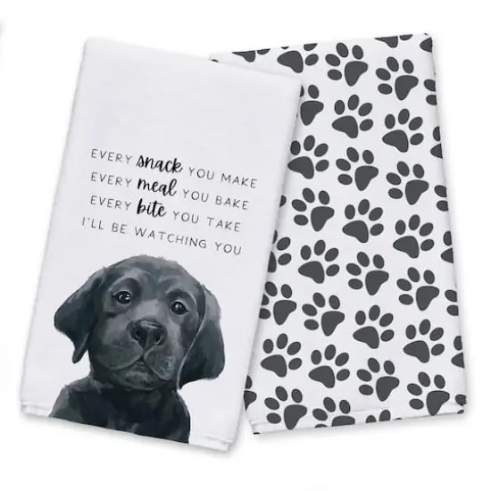 Black Lab Puppy 16" x 25" Towel Set {1}